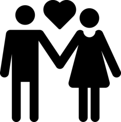 Couple In Love Contour Svg Vector, Free Vectors File